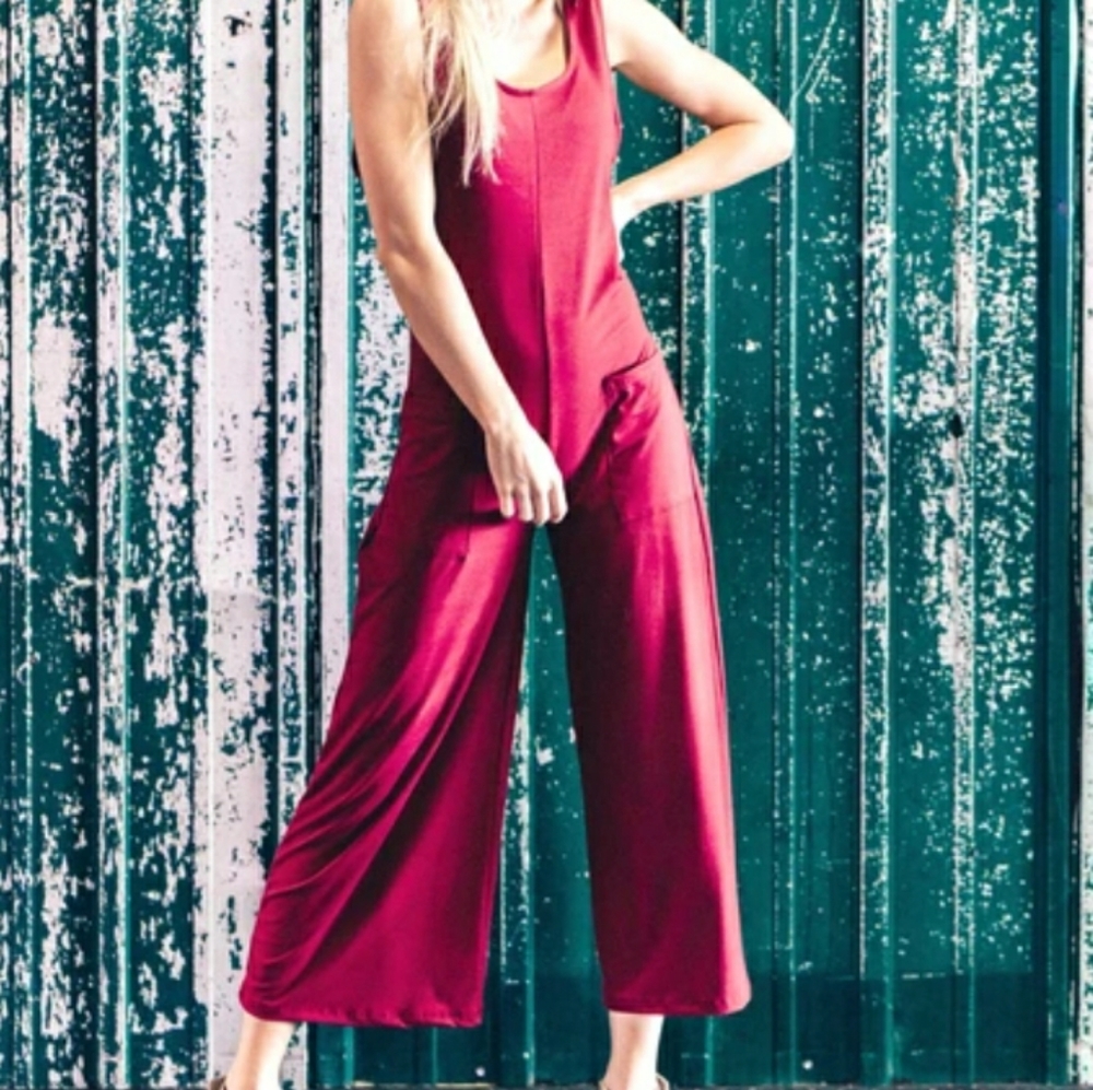 Cropped Wide Leg Jumpsuit